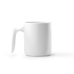 Keramiktasse mit ergonomischem Henkel und glänzender Oberfläche, 350 ml farbe weiß zweite Ansicht