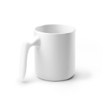 Keramiktasse mit ergonomischem Henkel und glänzender Oberfläche, 350 ml farbe weiß erste Gebrauchsansicht