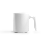 Keramiktasse mit ergonomischem Henkel und glänzender Oberfläche, 350 ml farbe weiß dritte Ansicht