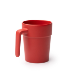 Keramiktasse mit ergonomischem Henkel und farbiger Innenseite, 250 ml farbe rot erste Gebrauchsansicht