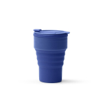 Faltbarer Silikonbecher mit matter Oberfläche und abnehmbarem Ring, 400 ml farbe köngisblau zweite Ansicht