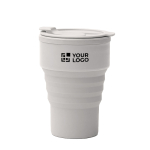 Faltbarer Silikonbecher mit matter Oberfläche und abnehmbarem Ring, 400 ml Hauptansicht