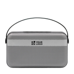 Kabelloser BrandCharger-Lautsprecher mit zwei Tieftonlautsprechern, 16 W farbe silber Ansicht mit Druckbereich