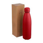 Tropffreie Trinkflasche aus recyceltem Edelstahl mit matter Oberfläche, 700 ml farbe bordeaux vierte Ansicht