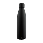 Tropffreie Trinkflasche aus recyceltem Edelstahl mit matter Oberfläche, 700 ml farbe schwarz vierte Ansicht