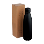 Tropffreie Trinkflasche aus recyceltem Edelstahl mit matter Oberfläche, 700 ml farbe schwarz fünfte Ansicht