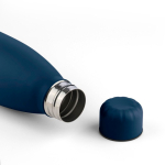 Tropffreie Trinkflasche aus recyceltem Edelstahl mit matter Oberfläche, 700 ml farbe blau erste Ansicht