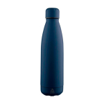 Tropffreie Trinkflasche aus recyceltem Edelstahl mit matter Oberfläche, 700 ml farbe blau zweite Ansicht