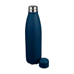 Tropffreie Trinkflasche aus recyceltem Edelstahl mit matter Oberfläche, 700 ml farbe blau dritte Ansicht