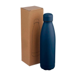 Tropffreie Trinkflasche aus recyceltem Edelstahl mit matter Oberfläche, 700 ml farbe blau vierte Ansicht