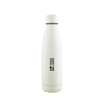 Tropffreie Trinkflasche aus recyceltem Edelstahl mit matter Oberfläche, 700 ml farbe weiß Ansicht mit Druckbereich