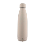 Tropffreie Trinkflasche aus recyceltem Edelstahl mit matter Oberfläche, 700 ml farbe beige zweite Ansicht