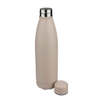 Tropffreie Trinkflasche aus recyceltem Edelstahl mit matter Oberfläche, 700 ml farbe beige fünfte Ansicht