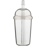 RPET-Becher mit Schraubdeckel und Strohhalm mit Silikonverschluss, 500 ml farbe transparent erste Ansicht