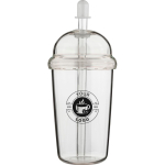 RPET-Becher mit Schraubdeckel und Strohhalm mit Silikonverschluss, 500 ml farbe transparent achte Ansicht