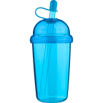 RPET-Becher mit Schraubdeckel und Strohhalm mit Silikonverschluss, 500 ml farbe hellblau dritte Ansicht