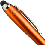 Kugelschreiber aus recyceltem Kunststoff mit Touchscreen-Spitze und schwarzer Tinte farbe orange erste Ansicht