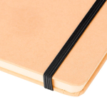 A5-Notizbuch mit festem Kraftpapier-Einband, Gummiband und linierten Seiten farbe schwarz zweite Ansicht