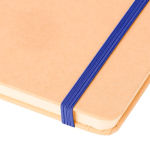 A5-Notizbuch mit festem Kraftpapier-Einband, Gummiband und linierten Seiten farbe blau dritte Ansicht