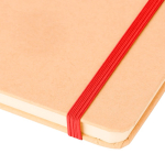 A5-Notizbuch mit festem Kraftpapier-Einband, Gummiband und linierten Seiten farbe rot dritte Ansicht