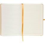 A5-Notizbuch mit festem Kraftpapier-Einband, Gummiband und linierten Seiten farbe gold dritte Ansicht