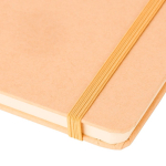 A5-Notizbuch mit festem Kraftpapier-Einband, Gummiband und linierten Seiten farbe gold achte Ansicht