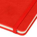 A5-Notizbuch mit Einband aus recyceltem PU-Kunstleder, Lesezeichenband und linierten Seiten farbe rot fünfte Ansicht