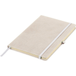 A5-Notizbuch mit Einband aus recyceltem PU-Kunstleder, Lesezeichenband und linierten Seiten farbe weiß neunte Ansicht