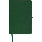 A5-Notizbuch mit Einband aus recyceltem PU-Kunstleder, Lesezeichenband und linierten Seiten farbe grün vierte Ansicht