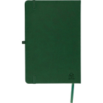 A5-Notizbuch mit Einband aus recyceltem PU-Kunstleder, Lesezeichenband und linierten Seiten farbe grün neunte Ansicht