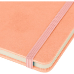 A5-Notizbuch mit Einband aus recyceltem PU-Kunstleder, Lesezeichenband und linierten Seiten farbe rosa vierte Ansicht