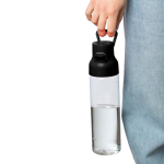 Transparente Tritan-Trinkflasche mit farbigem Deckel und Klickverschluss, 750 ml farbe schwarz erste Ansicht