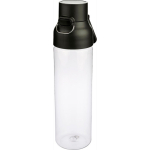 Transparente Tritan-Trinkflasche mit farbigem Deckel und Klickverschluss, 750 ml farbe schwarz vierte Ansicht