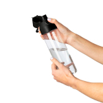 Transparente Tritan-Trinkflasche mit farbigem Deckel und Klickverschluss, 750 ml farbe schwarz sechste Ansicht
