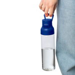 Transparente Tritan-Trinkflasche mit farbigem Deckel und Klickverschluss, 750 ml farbe blau sechste Ansicht
