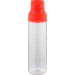 Transparente Tritan-Trinkflasche mit farbigem Deckel und Klickverschluss, 750 ml farbe rot zweite Ansicht