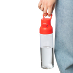 Transparente Tritan-Trinkflasche mit farbigem Deckel und Klickverschluss, 750 ml farbe rot siebte Ansicht