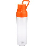 Transparente Tritan-Trinkflasche mit farbigem Deckel und Klickverschluss, 750 ml farbe orange erste Ansicht