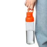 Transparente Tritan-Trinkflasche mit farbigem Deckel und Klickverschluss, 750 ml farbe orange zweite Ansicht