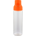 Transparente Tritan-Trinkflasche mit farbigem Deckel und Klickverschluss, 750 ml farbe orange fünfte Ansicht