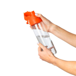 Transparente Tritan-Trinkflasche mit farbigem Deckel und Klickverschluss, 750 ml farbe orange sechste Ansicht
