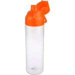 Transparente Tritan-Trinkflasche mit farbigem Deckel und Klickverschluss, 750 ml farbe orange siebte Ansicht