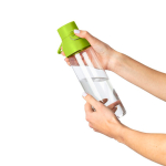 Transparente Tritan-Trinkflasche mit farbigem Deckel und Klickverschluss, 750 ml farbe lindgrün zweite Ansicht