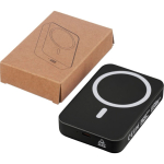 Magnetische Powerbank aus recyceltem Kunststoff mit USB-C und 15-W-Induktionsladung, 10.000 mAh farbe schwarz fünfte Ansicht