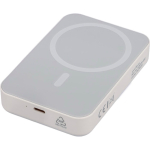 Magnetische Powerbank aus recyceltem Kunststoff mit USB-C und 15-W-Induktionsladung, 10.000 mAh farbe weiß zweite Ansicht
