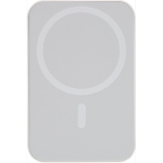 Magnetische Powerbank aus recyceltem Kunststoff mit USB-C und 15-W-Induktionsladung, 10.000 mAh farbe weiß dritte Ansicht