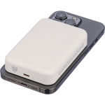 Magnetische Powerbank aus recyceltem Kunststoff mit USB-C und 15-W-Induktionsladung, 10.000 mAh farbe weiß neunte Ansicht