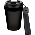 Transparenter Kunststoffbecher mit Schraubdeckel und Handgelenkschlaufe, 350 ml farbe schwarz zweite Ansicht