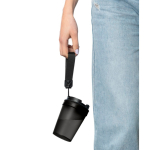 Transparenter Kunststoffbecher mit Schraubdeckel und Handgelenkschlaufe, 350 ml farbe schwarz dritte Ansicht