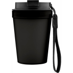 Transparenter Kunststoffbecher mit Schraubdeckel und Handgelenkschlaufe, 350 ml farbe schwarz sechste Ansicht